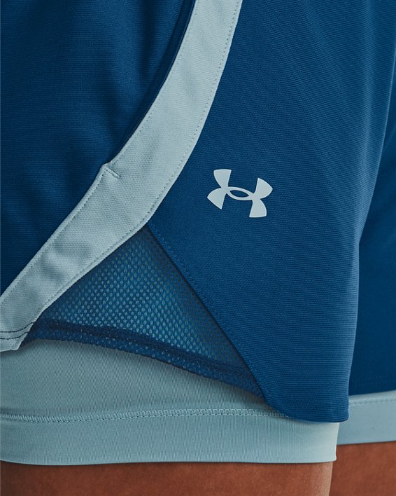 Women's UA Play Up 2-in-1 Shorts, Blue, pdpMainDesktop image number 3